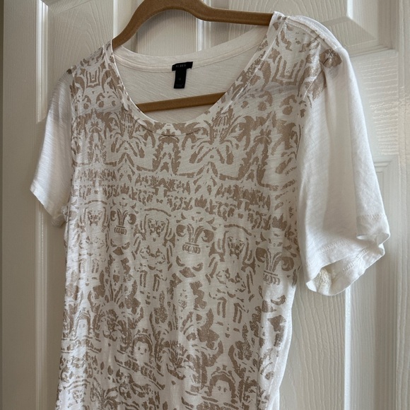 J.Crew Gold & Cream Tissue Graphic Tee - Picture 5 of 8